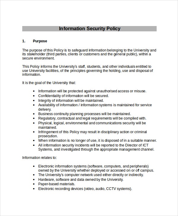 computer security policy example